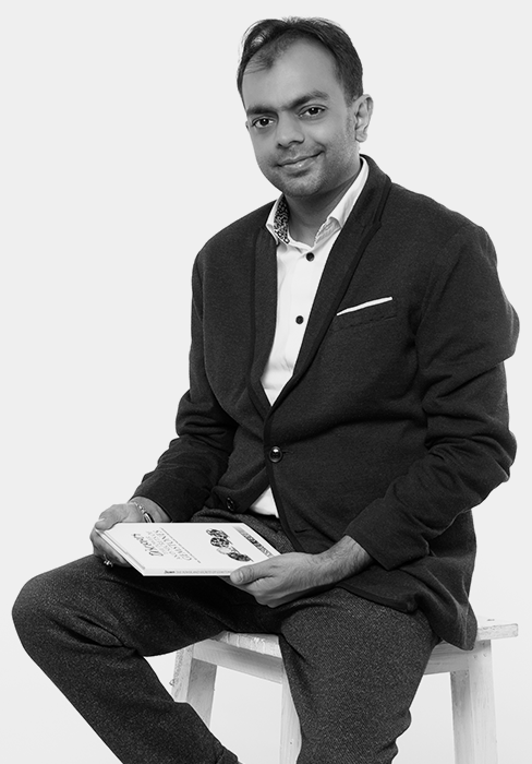 It was image of brahma gems founder anshul goel and it was a black and white image